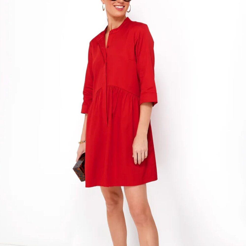 Tuckernuck Fiery Red Royal Shirt Dress